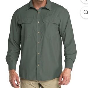 Men's 33,000ft UPF 50+ UV Quick Dry Cooling Fishing Shirts In Shadow Grey Size M